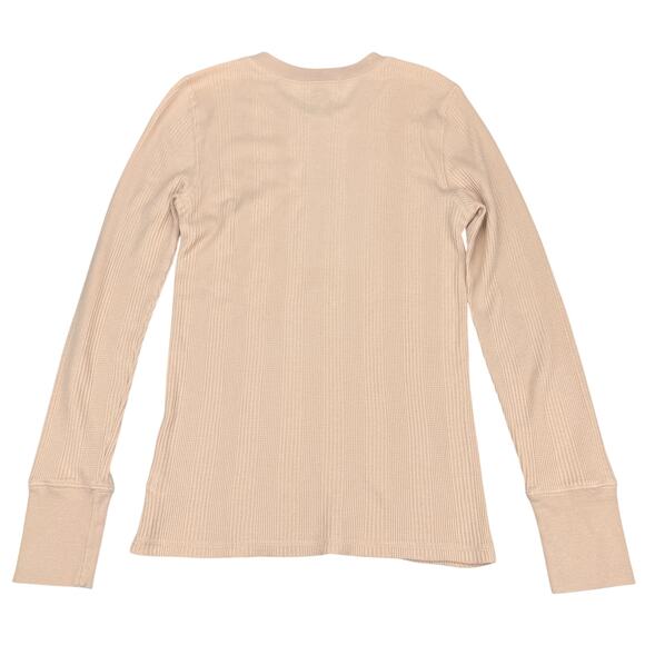 AERIE Waffle Knit Henley Pullover Sz Small Nude Beige - Picture 5 of 5